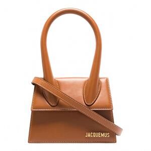 NEW JACQUEMUS le chiquito moyen top-handle leather bag in brown